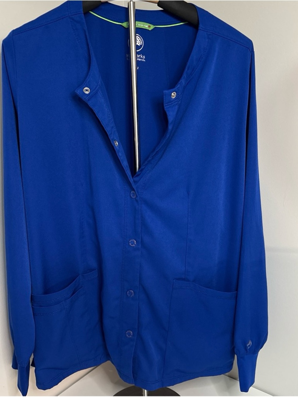 Healing Hands Royal Blue Button-Front Scrub Jacket
